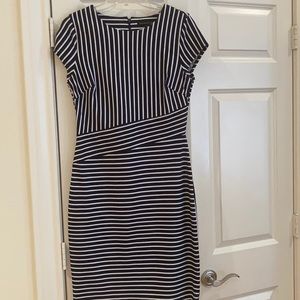 Banana Republic Navy and white striped dress size 10